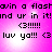 Pixelated text on a pink gradient background with repeated phrases and symbols.