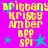 Pixelated yellow text on bright pink background with cyan stars, repeating names and abbreviations in a