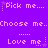 Purple background with repeated white pixelated text phrases and small star symbols