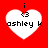 Four identical heart-shaped icons with white fill and red background, each containing text and symbols in black pixelated font.