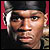 Pixelated static image of a person's face with military-style headgear and earpiece, set against red and dark background elements.