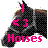 Pixelated black horse silhouette with pink text '<3 Horses' overlaid, set against a white background.