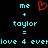 Static pixel art displays cyan text and a red heart symbol on a black background with no visible animation changes.