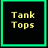 13 square with black backgrounds and colored borders, each containing stylized text in neon colors