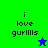 Green and blue background split with 'i love gurllls' text, two star icons in different colors at bottom-right corners.