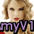 A four- of a woman with blonde curly hair, red lips, and green eyes in various poses with overlaid text