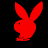 Six pixelated bunny head icons in red, orange, yellow, green, blue, and purple arranged in two on a black background