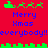 Red background with green pixelated shapes and blue text reading 'Merry Xmas everybody!!' in two , showing animation changes between frames