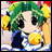 A pixelated anime-style character with green hair and yellow accessories on the left, next to a black background with white text "Anime IM" and signature "c0m" on the right.