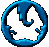 Blue and white stylized animal head icon in various circular, oval, and vertical forms with liquid-like blue outlines.