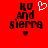 Red background with black text reading 'RU And Sierra' and two heart symbols, one white pixelated heart above the text on the left side and a small dark red heart below the text.