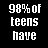 A static contact sheet of six frames showing a black background with white pixelated text reading "98% of teens have tried smoking or drinking or download this icon if your the 2% that has not tried" arranged in a 3x2 grid.