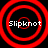 Four red concentric circles on black background with white text "Slipknot" in each quadrant.