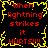 Four identical of red text on black background with yellow lightning border, each reading "When lightning strikes it HURTS!!!" in pixelated font