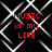 Red text 'MUSIC is my LIFE' on black background with white geometric lines, four identical arranged in a