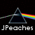 Black background with five identical triangular prism icons emitting rainbow light beams, each labeled with distinct text below.