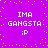 Purple background with yellow pixel dots and repeated white text "IMA GANGSTA :P" in four quadrants.