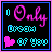 A 6-frame animated contact sheet of a pixel art buddy icon featuring the text "Only Dream Of You" with pink and cyan colors, heart symbols, and subtle animation changes across frames.