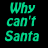 Green pixelated text on black background reads 'Why can't Santa have elves like this!?' above a low-resolution image of a person with light hair and neutral expression.