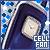 Pixelated static icon shows a hooded figure with light skin and dark hair, holding a sword-like object against a blue-toned background with white text reading "CELL FAN".