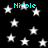 Black background with scattered white stars and cyan text reading "Nicole" in multiple positions.