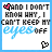 nine pixelated text-based icons with blue borders, each displaying the phrase "AND I DON'T KNOW WHY, I CAN'T KEEP MY eyes OFF" in black and light blue text with pink hearts