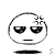 Two side-by-side pixelated circular icons with neutral expressions, each featuring a horizontal mouth line and small black dots above the right eye.