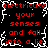 Red text on black background with white pixelated border, repeating phrase 'electrocute your senses and fall into a lie' in four identical sections.