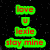 Green and red pixelated text on a black background with white speckles, arranged vertically with a small green shield shape between 'love' and 'lexie'.
