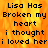 Pixelated text on a fiery orange-yellow background with repeated phrases about heartbreak, displayed in two identical side-by-side