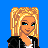 Pixel art contact sheet showing three distinct frames of an animated buddy icon with a blue background, featuring partial character elements and text fragments.