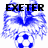 Blue and white pixelated soccer-themed icon with eagle imagery and text labels, showing partial visibility of the right side in one view.