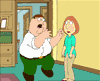 Animated sequence showing a cartoon character in green pants and white shirt performing exaggerated movements across multiple kitchen scenes.