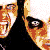 Pixelated contact sheet of three animated frames showing a character with white face paint, black hair, and orange facial markings wearing a black shirt with "Twiztid" text.