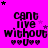 A bright pink background displays a of identical text-based icons with 'cant live without' and '❤️❤️❤️' symbols, surrounded by scattered stars