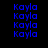 Blue text 'Kayla' repeated across a black background with white rectangular overlays in a pattern