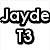 A static image with text 'Jayde T3' and a red heart outline above a pixelated celebrity photo.