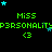 Green text and star icons on black background with repeated patterns of 'Miss PERSONALITY' and '<3' symbols.