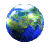 Animated contact sheet of 18 Earth globe frames arranged in a 5x4 grid with one empty space, showing rotational animation from various angles against gray background.