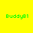 Four identical pixelated green text icons on yellow backgrounds arranged in a , each reading "BuddyB1" with consistent letter spacing and alignment