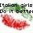 Pixelated image with black text reading "[Italian girls Do it better" over green and red pixelated shapes.