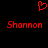 Red pixelated heart symbol above two identical red pixelated text strings on black background.
