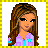 Pixelated image of a girl with long brown hair wearing a purple jacket with a blue star, next to blue text reading "It i died" and "would anyone care??" on a yellow checkered border.