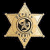 A static image shows a gold sheriff's star on black background next to green text reading 'Original Icons .com' in pixelated font.