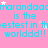 A static image with a pink background featuring repeated cyan text and white stars, displaying 'marandaamarandaa' followed by 'is the bestest in the worlddd!!'
