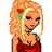 Pixel art contact sheet showing three frames of an animated icon featuring a blonde woman in red attire with text elements reading 'with the', 'BROKEN', and 'I'm the girl SMILE' across multiple panels.