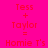 A split-screen animation shows four with red text on colored backgrounds displaying 'Tess + Taylor = Homie T's' with varying background colors and text clarity
