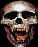 Animated sequence of a skull with varying mouth positions and a person's face partially visible behind it, alternating with a full skull view.