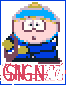 Pixelated character with blue hat and jacket holds brown bag, changes hand position from open to holding paper while text below shifts between 'SIGN', 'MY', 'GUEST', 'BOOK'