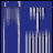 Blue background with silver metallic shapes and white text elements in a , showing animation changes across frames